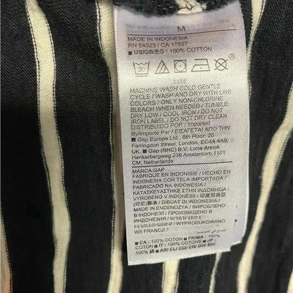 Gap pocket T-shirt dress black‎ & white stripe women’s size M - Picture 4 of 7